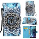 For Motorola Moto G51 5G Colored Drawing Plain Weave Leather Phone Case(Undersea Mandala) - 1