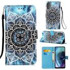 For Motorola Moto G71 5G Colored Drawing Plain Weave Leather Phone Case(Undersea Mandala) - 1