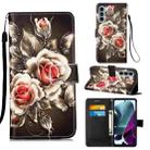 For Motorola Moto G200 5G / Edge S30 Colored Drawing Plain Weave Leather Phone Case(Rose) - 1