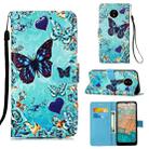 For Nokia C20 / C10 Colored Drawing Plain Weave Leather Phone Case(Heart Butterfly) - 1