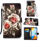 For Xiaomi Redmi 10C 4G Global/10 India Colored Drawing Plain Weave Leather Phone Case(Rose) - 1