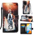 For Xiaomi Redmi 10C 4G Global/10 India Colored Drawing Plain Weave Leather Phone Case(Cat And Tiger) - 1