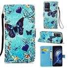 For Xiaomi Redmi K50 / K50 Pro Colored Drawing Plain Weave Leather Phone Case(Heart Butterfly) - 1