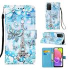 For Samsung Galaxy A03s 165.8mm Colored Drawing Plain Weave Leather Phone Case(Tower Butterfly) - 1