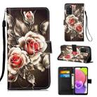 For Samsung Galaxy A03s 165.8mm Colored Drawing Plain Weave Leather Phone Case(Rose) - 1