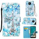 For Nokia G50 Colored Drawing Plain Weave Leather Phone Case(Tower Butterfly) - 1