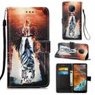 For Nokia G300 Colored Drawing Plain Weave Leather Phone Case(Cat And Tiger) - 1