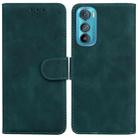 For Motorola Edge 30 Skin Feel Pure Color Flip Leather Phone Case(Green) - 1