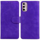 For Motorola Moto G Stylus 4G 2022 Skin Feel Pure Color Flip Leather Phone Case(Purple) - 1