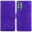 For Motorola Moto G Stylus 5G 2022 Skin Feel Pure Color Flip Leather Phone Case(Purple) - 1