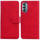 For Motorola Moto G Stylus 5G 2022 Skin Feel Pure Color Flip Leather Phone Case(Red) - 1