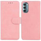 For Motorola Moto G Stylus 5G 2022 Skin Feel Pure Color Flip Leather Phone Case(Pink) - 1