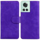 For OnePlus 10R / Ace Skin Feel Pure Color Flip Leather Phone Case(Purple) - 1