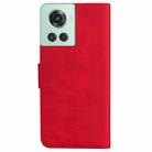 For OnePlus 10R / Ace Skin Feel Pure Color Flip Leather Phone Case(Red) - 3