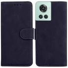 For OnePlus 10R / Ace Skin Feel Pure Color Flip Leather Phone Case(Black) - 1