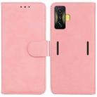 For Xiaomi Poco F4 GT / Redmi K50 Gaming Skin Feel Pure Color Flip Leather Phone Case(Pink) - 1