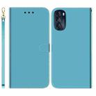 For Motorola Moto G 2022 Imitated Mirror Surface Leather Phone Case(Blue) - 1