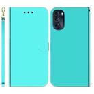 For Motorola Moto G 2022 Imitated Mirror Surface Leather Phone Case(Mint Green) - 1