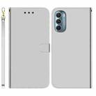 For Motorola Moto G Stylus 5G 2022 Imitated Mirror Surface Leather Phone Case(Silver) - 1