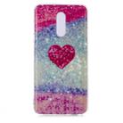 For LG Stylo 5 Coloured Drawing Pattern IMD Workmanship Soft TPU Protective Case(Red Heart) - 1