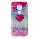 For Motorola Moto G7 Power Coloured Drawing Pattern IMD Workmanship Soft TPU Protective Case(Red Heart) - 1