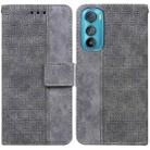 For Motorola Edge 30 Geometric Embossed Leather Phone Case(Grey) - 1