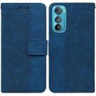 For Motorola Edge 30 Geometric Embossed Leather Phone Case(Blue) - 1