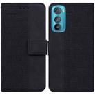 For Motorola Edge 30 Geometric Embossed Leather Phone Case(Black) - 1