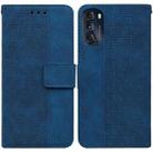 For Motorola Moto G 2022 Geometric Embossed Leather Phone Case(Blue) - 1