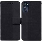 For Motorola Moto G 2022 Geometric Embossed Leather Phone Case(Black) - 1