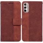 For Motorola Moto G Stylus 4G 2022 Geometric Embossed Leather Phone Case(Brown) - 1