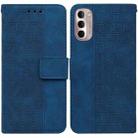 For Motorola Moto G Stylus 4G 2022 Geometric Embossed Leather Phone Case(Blue) - 1