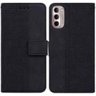 For Motorola Moto G Stylus 4G 2022 Geometric Embossed Leather Phone Case(Black) - 1