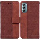 For Motorola Moto G Stylus 5G 2022 Geometric Embossed Leather Phone Case(Brown) - 1