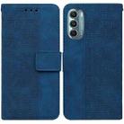 For Motorola Moto G Stylus 5G 2022 Geometric Embossed Leather Phone Case(Blue) - 1