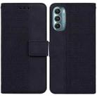 For Motorola Moto G Stylus 5G 2022 Geometric Embossed Leather Phone Case(Black) - 1