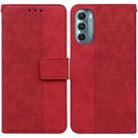 For Motorola Moto G Stylus 5G 2022 Geometric Embossed Leather Phone Case(Red) - 1