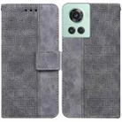 For OnePlus 10R / Ace Geometric Embossed Leather Phone Case(Grey) - 1