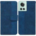 For OnePlus 10R / Ace Geometric Embossed Leather Phone Case(Blue) - 1