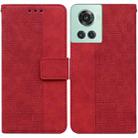 For OnePlus 10R / Ace Geometric Embossed Leather Phone Case(Red) - 1