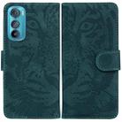 For Motorola Edge 30 Tiger Embossing Pattern Horizontal Flip Leather Phone Case(Green) - 1