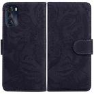 For Motorola Moto G 2022 Tiger Embossing Pattern Horizontal Flip Leather Phone Case(Black) - 1