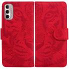 For Motorola Moto G Stylus 4G 2022 Tiger Embossing Pattern Horizontal Flip Leather Phone Case(Red) - 1