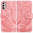 For Motorola Moto G Stylus 4G 2022 Tiger Embossing Pattern Horizontal Flip Leather Phone Case(Pink) - 1