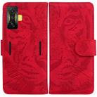 For Xiaomi Poco F4 GT / Redmi K50 Gaming Tiger Embossing Pattern Horizontal Flip Leather Phone Case(Red) - 1
