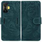 For Xiaomi Poco F4 GT / Redmi K50 Gaming Tiger Embossing Pattern Horizontal Flip Leather Phone Case(Green) - 1