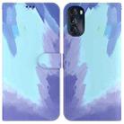 For Motorola Moto G 2022 Watercolor Pattern Leather Phone Case(Winter Snow) - 1