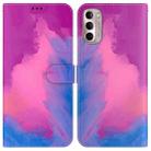 For Motorola Moto G Stylus 4G 2022 Watercolor Pattern Leather Phone Case(Purple Red) - 1