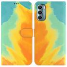 For Motorola Moto G Stylus 5G 2022 Watercolor Pattern Leather Phone Case(Autumn Leaf) - 1