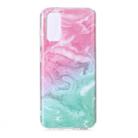 For Galaxy S20 Marble Pattern Soft TPU Protective Case(Pink Green) - 1